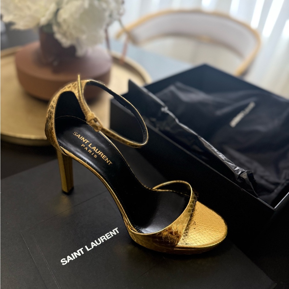Saint Laurent Gold Stiletto Heels